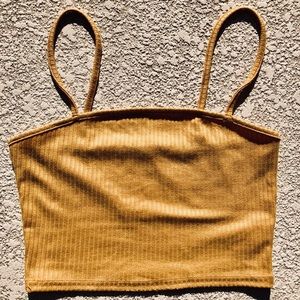 Golden cropped tank